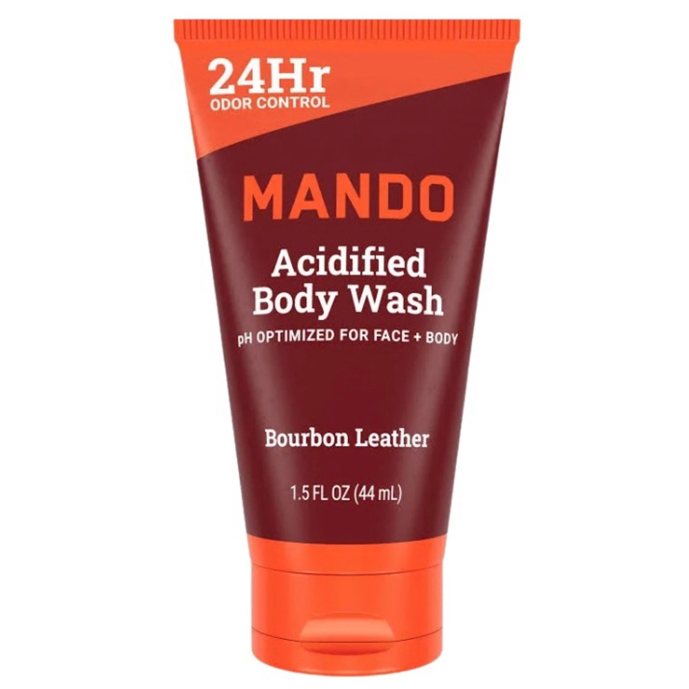 3/$12 Mando Bourbon Leather Acidified Body Wash 1.5oz